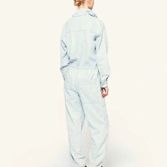 Isabel Marant Etoile NWOT Marvin Chambray Jumpsuit Blue Size 34 - Picture 11 of 13